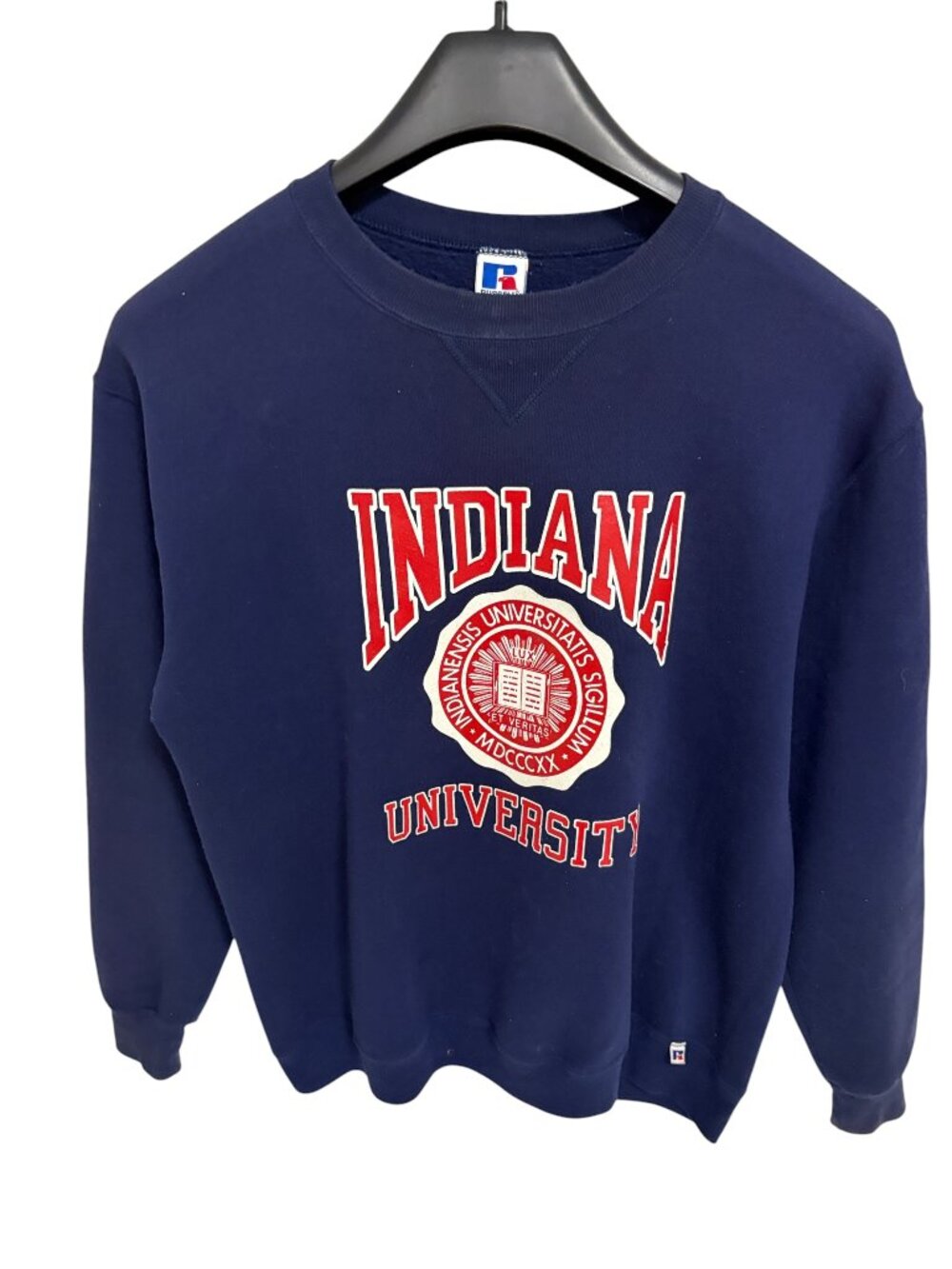 NCAA Indiana University Crew Neck Sweatshirt Size Large 1900's Russell Athletic
